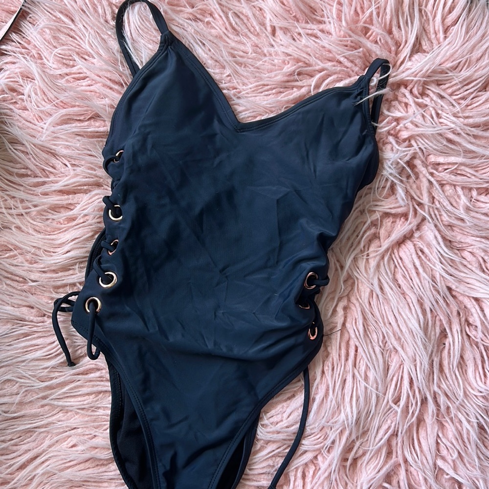Black one piece swimsuit